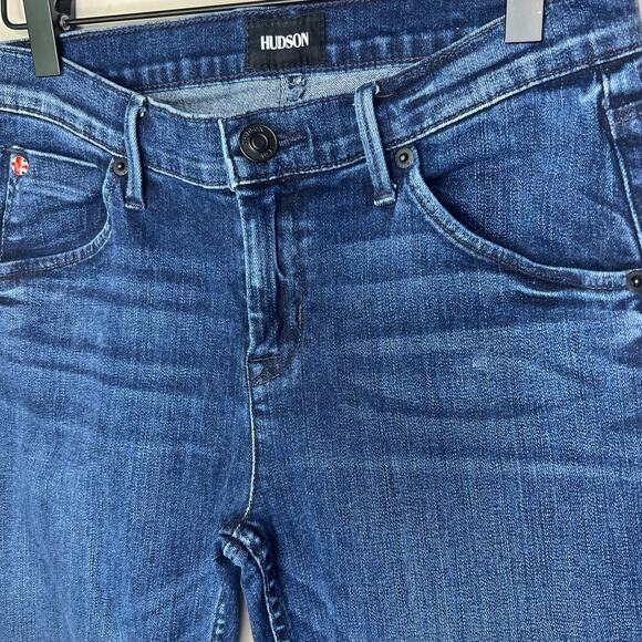 HUDSON Jeans Bailee MidRise Crop Baby Boot Bootcut Jeans Size 28 Dark Wash - Picture 4 of 14